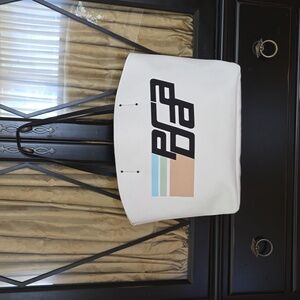 NWT Prada Canapa canvas tote W/leather straps